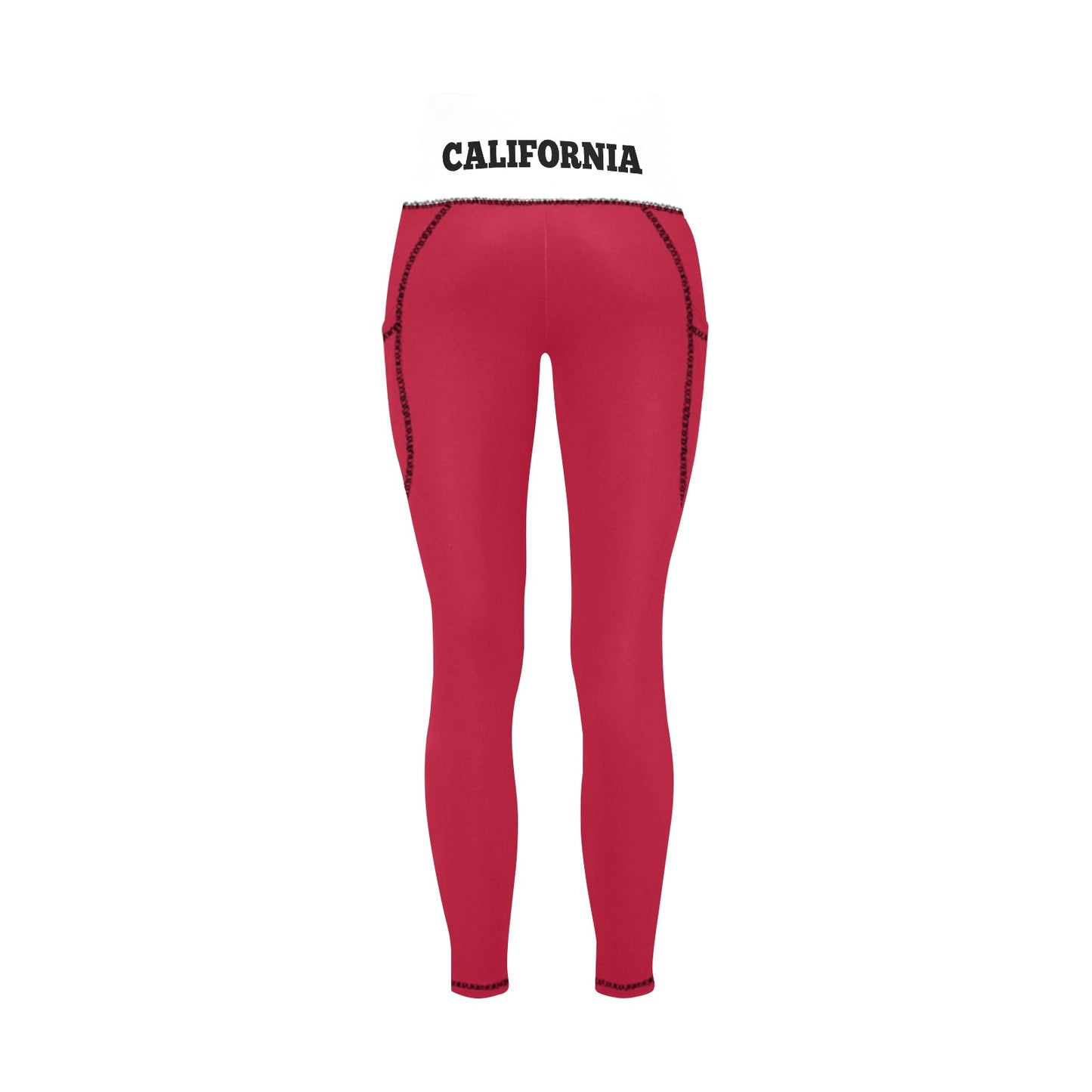 California Flag Inspired Women’s High Waist Leggings with Pockets