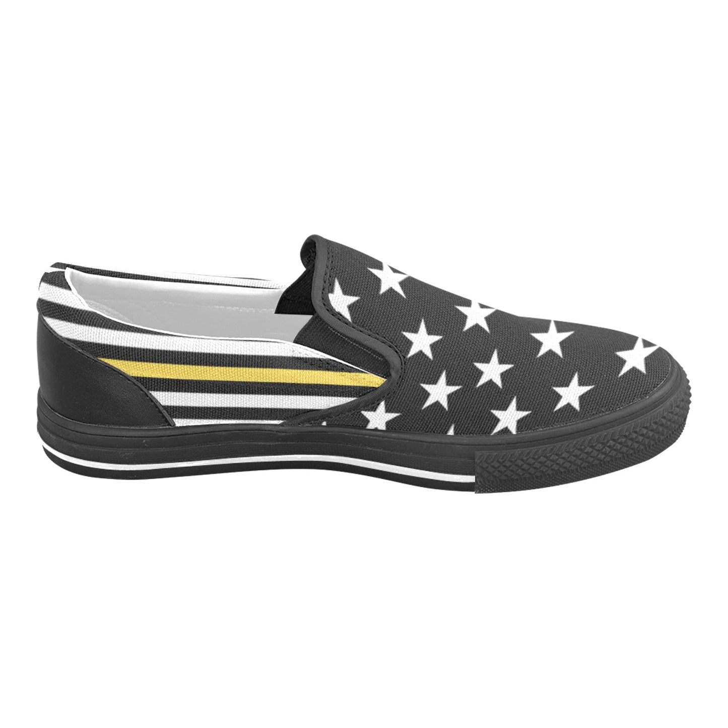 Thin Gold Line Flag Inspired Slip-on Canvas Kid's Shoes