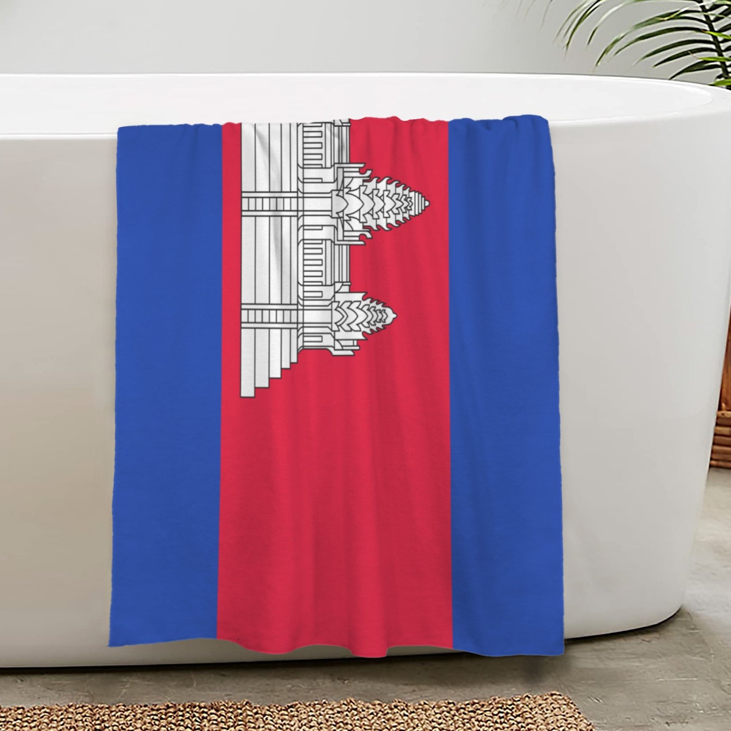 Cambodia Flag Inspired Custom Bath Towel 29"x58"(Made in USA)