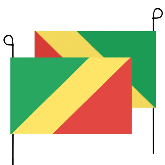 Two Congo flags from Luv My Flag, side-by-side.