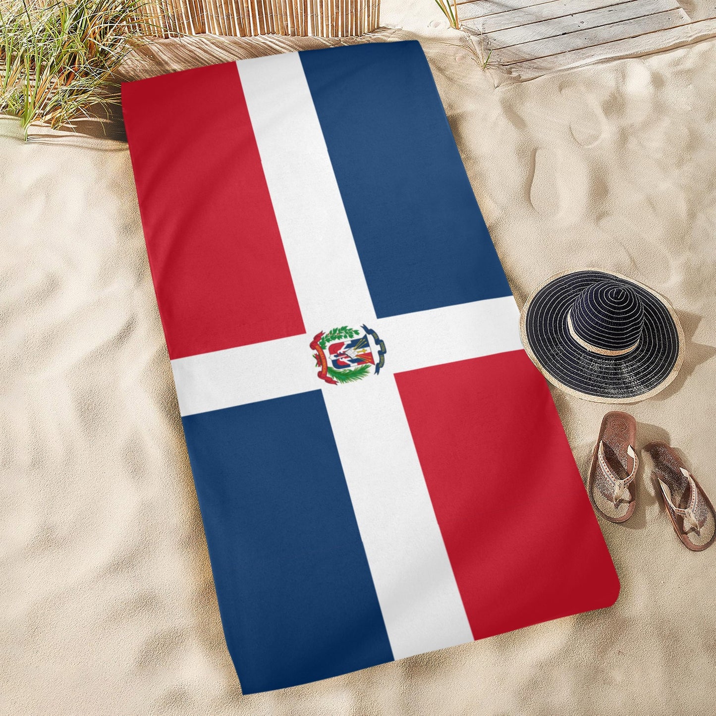 Dominican Republic Flag Beach Towel 31"x71" (Made in USA)
