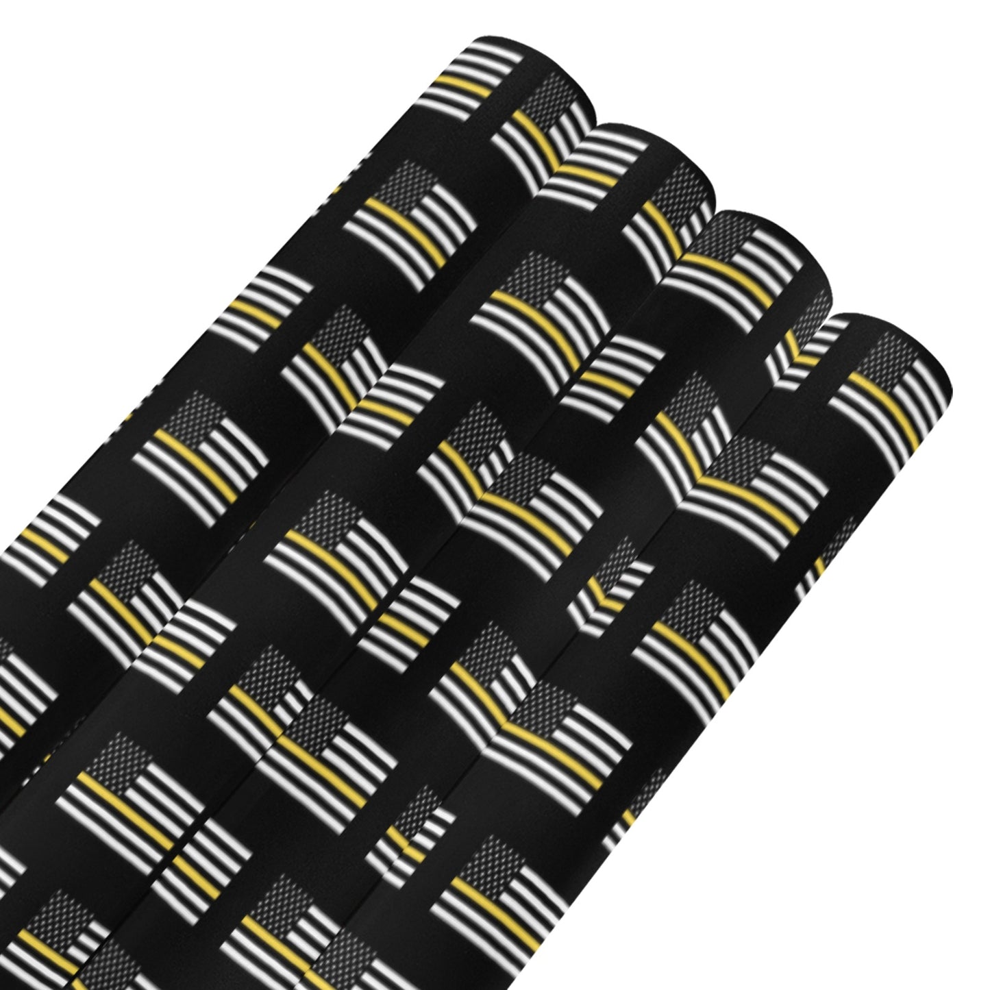Thin Gold Line Flag Inspired Custom Gift Wrapping Paper 58"x 22.5" (4 Rolls)