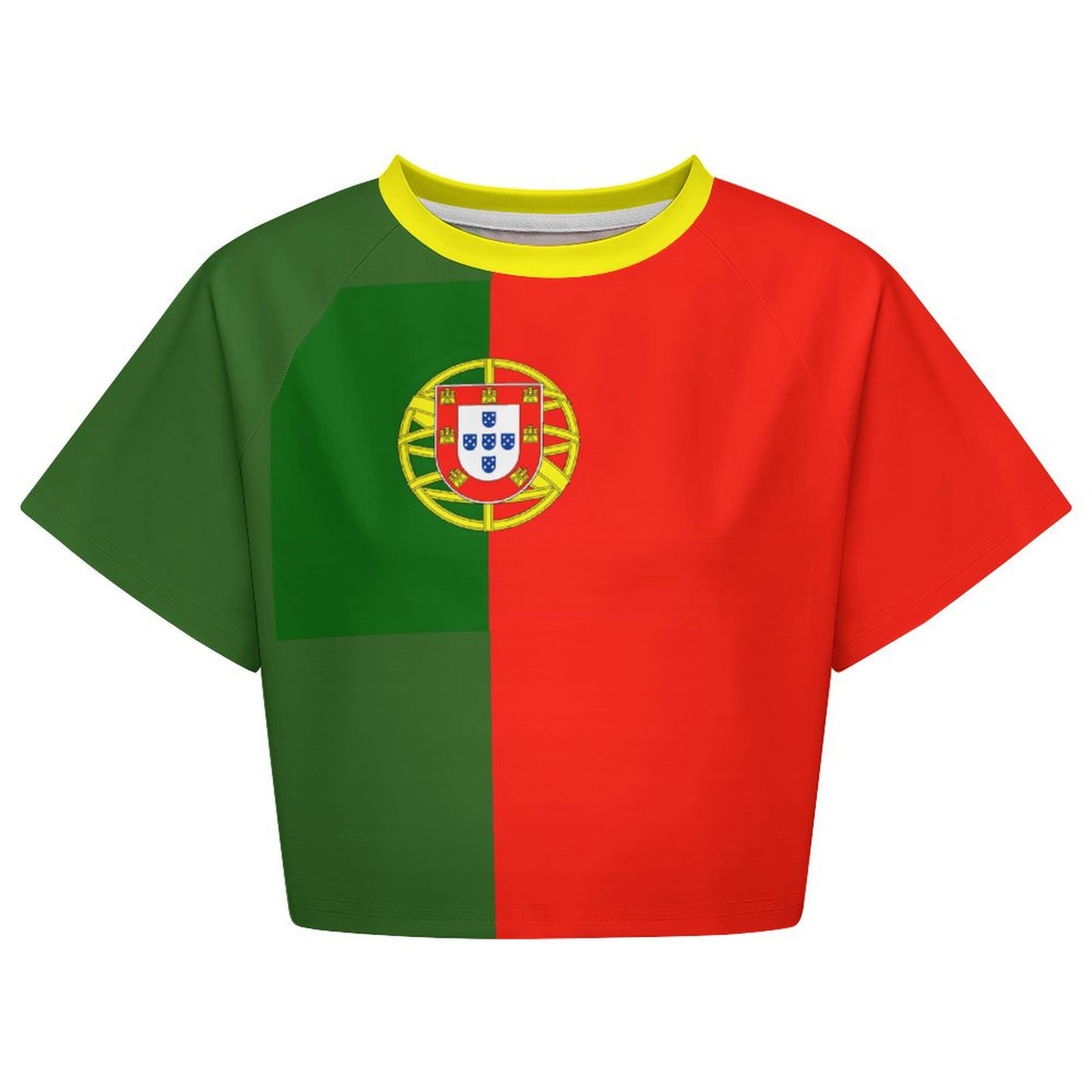 Portugal Flag Inspired Women's Cropped Shirt