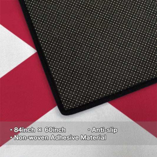 Alabama Flag Inspired 84x60 Inch Area Rug with Black Binding (Made in the USA)