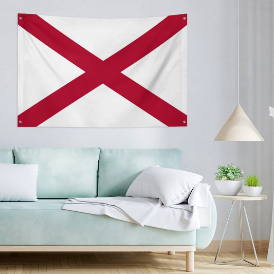 Alabama Flag Inspired Wall Mount Flag with Four Grommets (35x59 in)