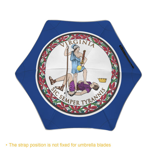Virginia Flag Inspired Kids Safe Round Corner Umbrella