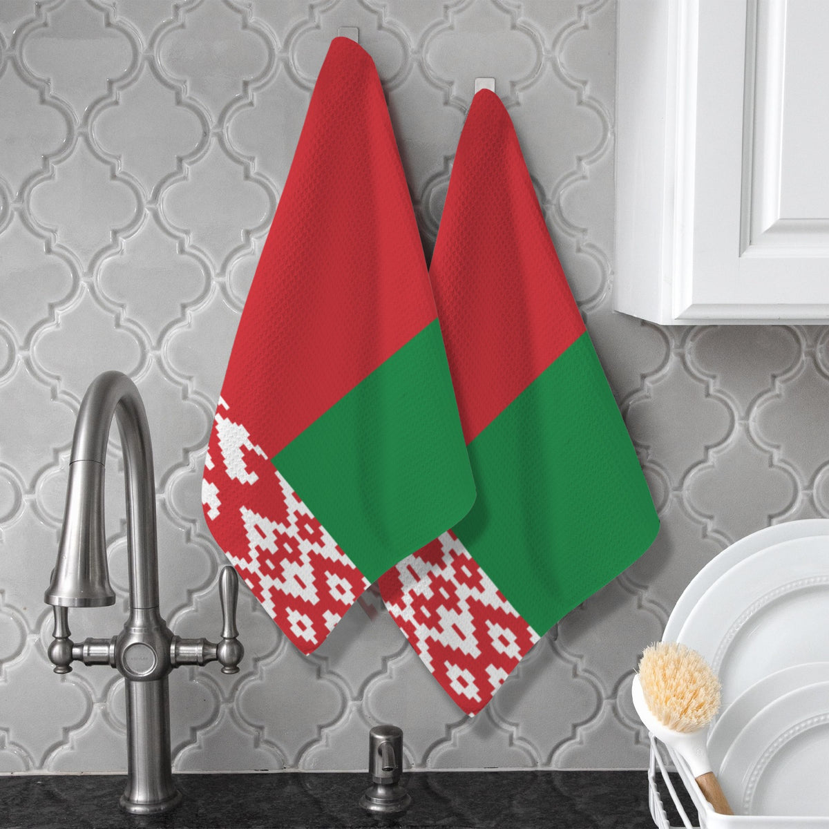 Belarus Flag Inspired Kitchen Towel 40X60cm (Pack of 2) | Printed In the USA