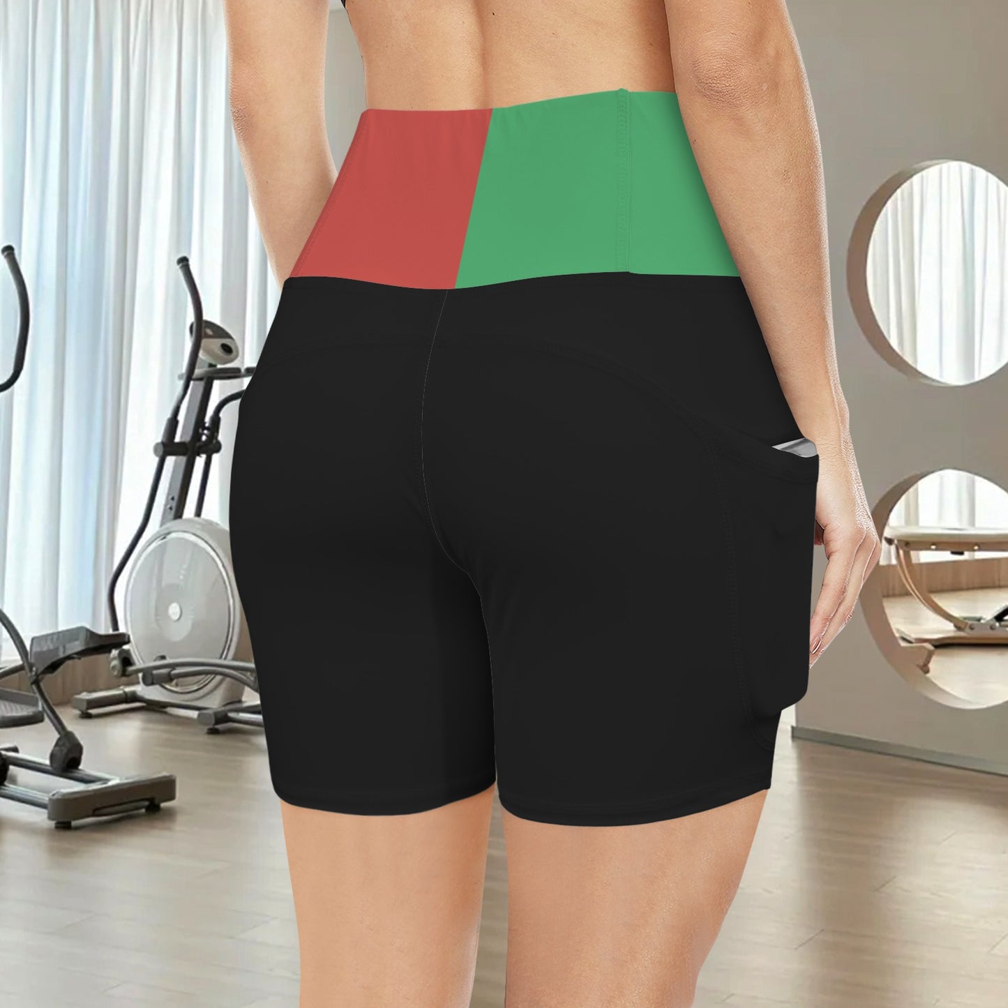 Mexico Flag Inspired Pocket Yoga Active Shorts