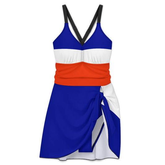 Costa Rica Flag Inspired Women's Hem Tie One-piece Swimsuit