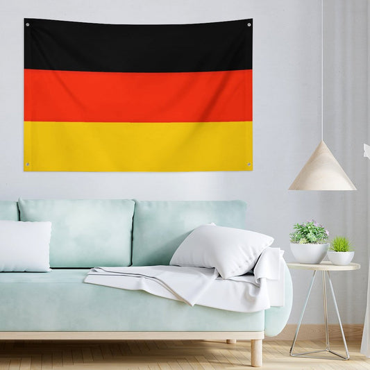Germany Flag Inspired Wall Mount Flag with Four Grommets (35x59 in)