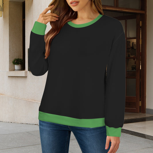 Thin Green Line Flag Inspired Women's Crew Neck Sweater Printed in the USA