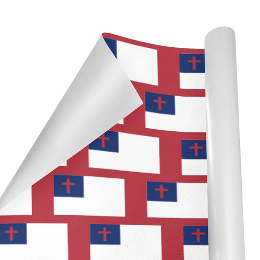Christian Flag Custom Gift Wrapping Paper 58"x 22.5" (4 Rolls)