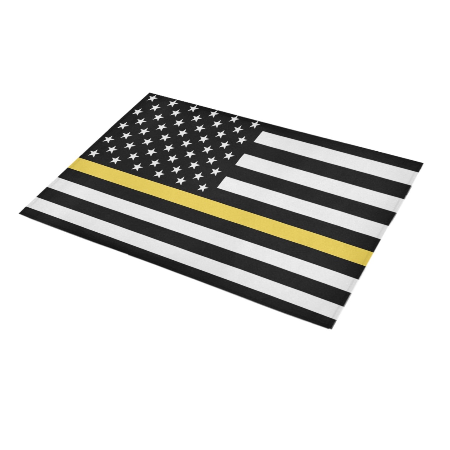 Thin Gold Line Flag Inspired Doormat 30" x 18" (Sponge Material)