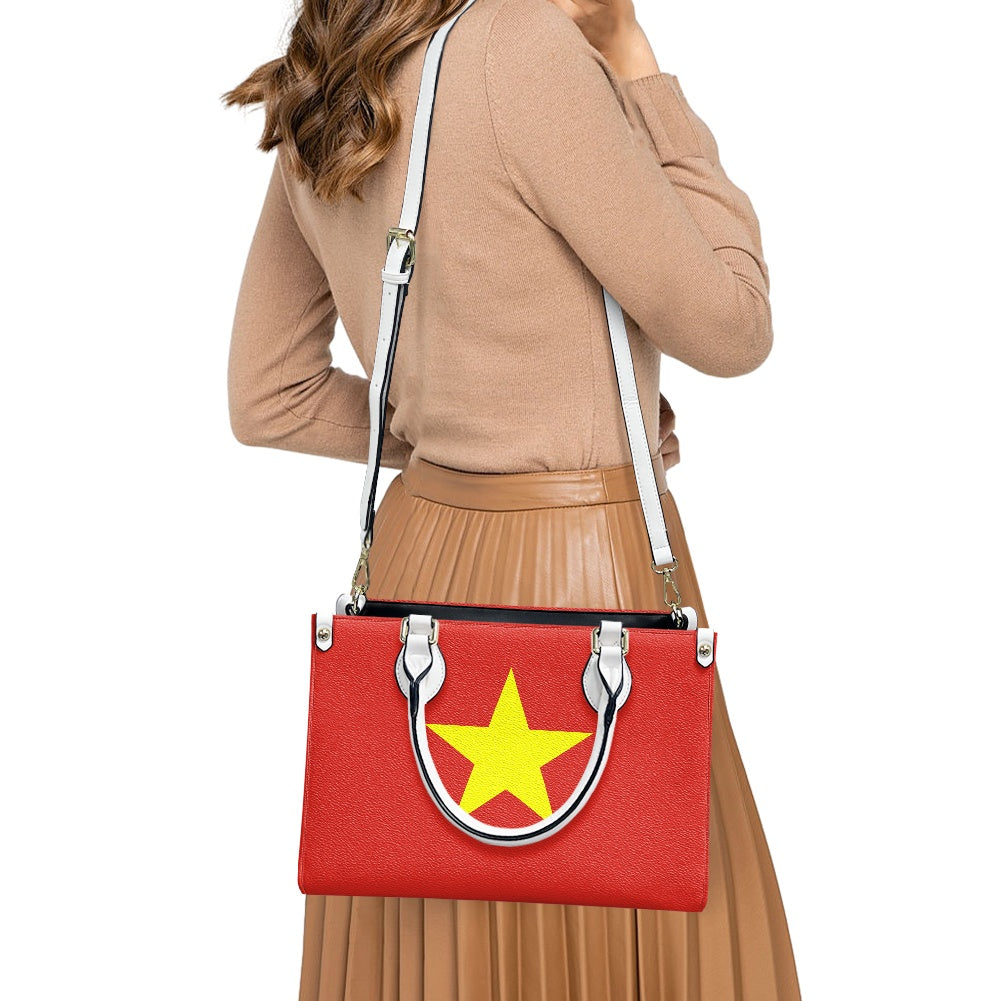 Vietnam Flag Star Style PU Leather Handbag – Bold and Versatile - Luv My Flag