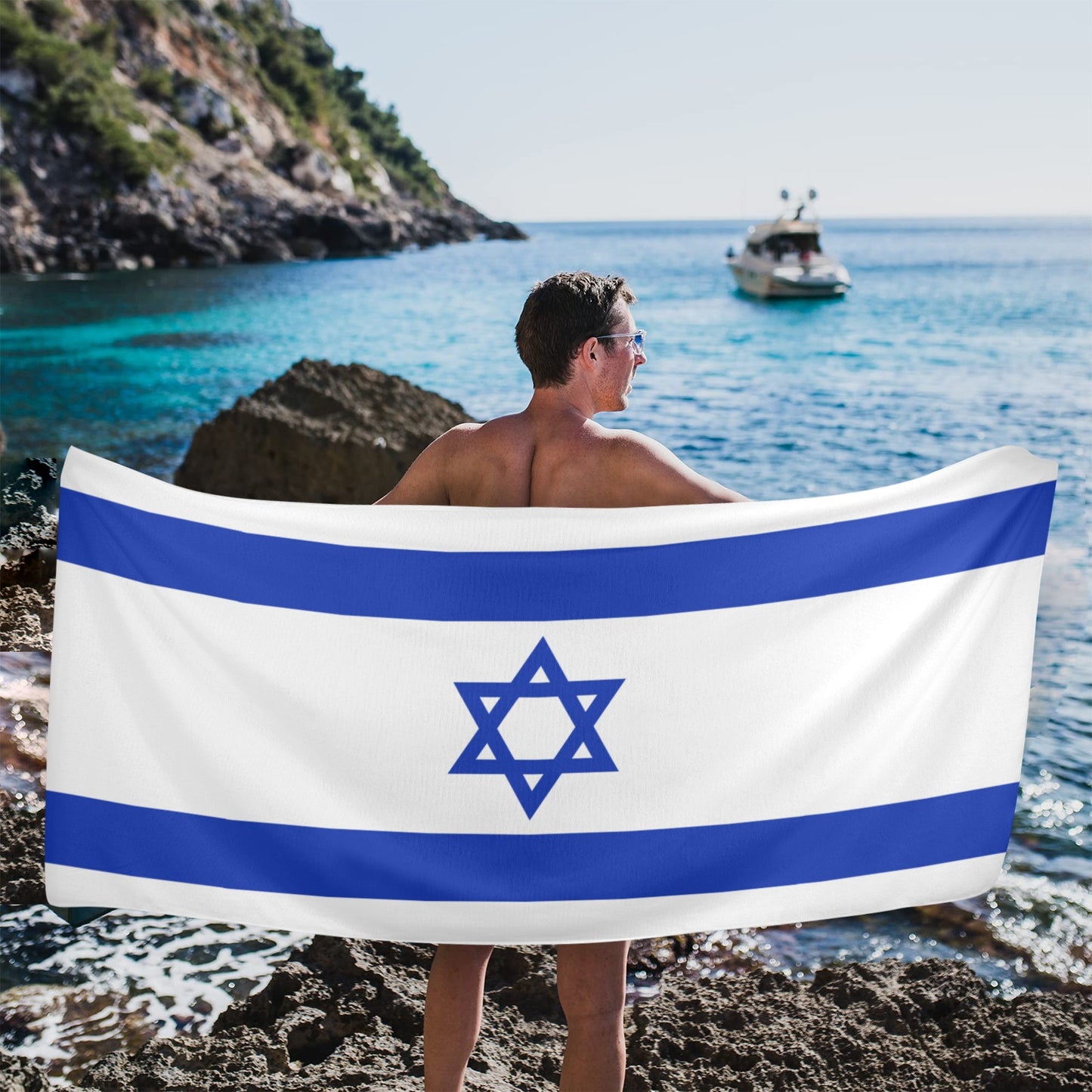 Israel Flag Beach Towel 31"x71" (Made in USA)