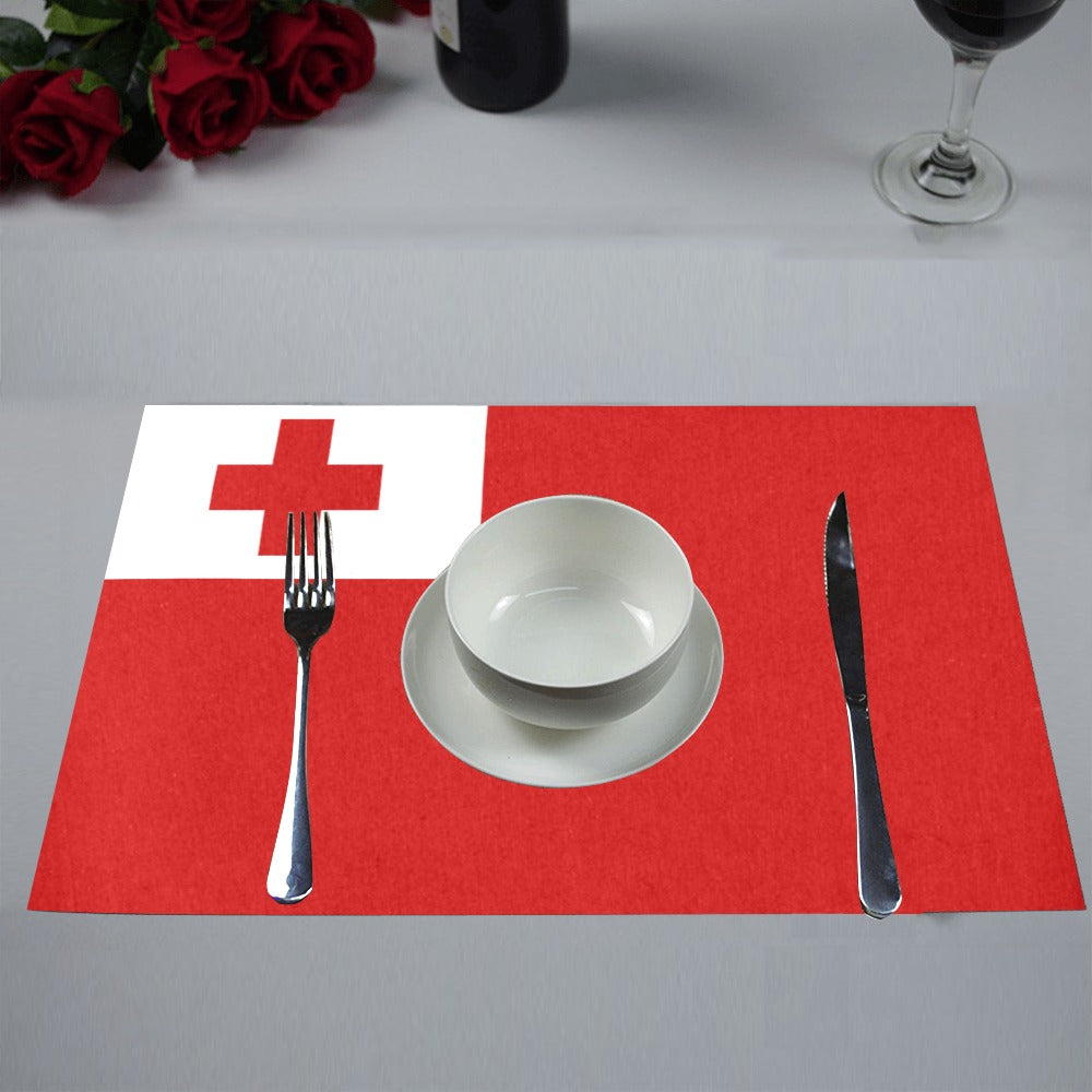 Tonga Flag Placemats 12" x 18" (Set of 6)