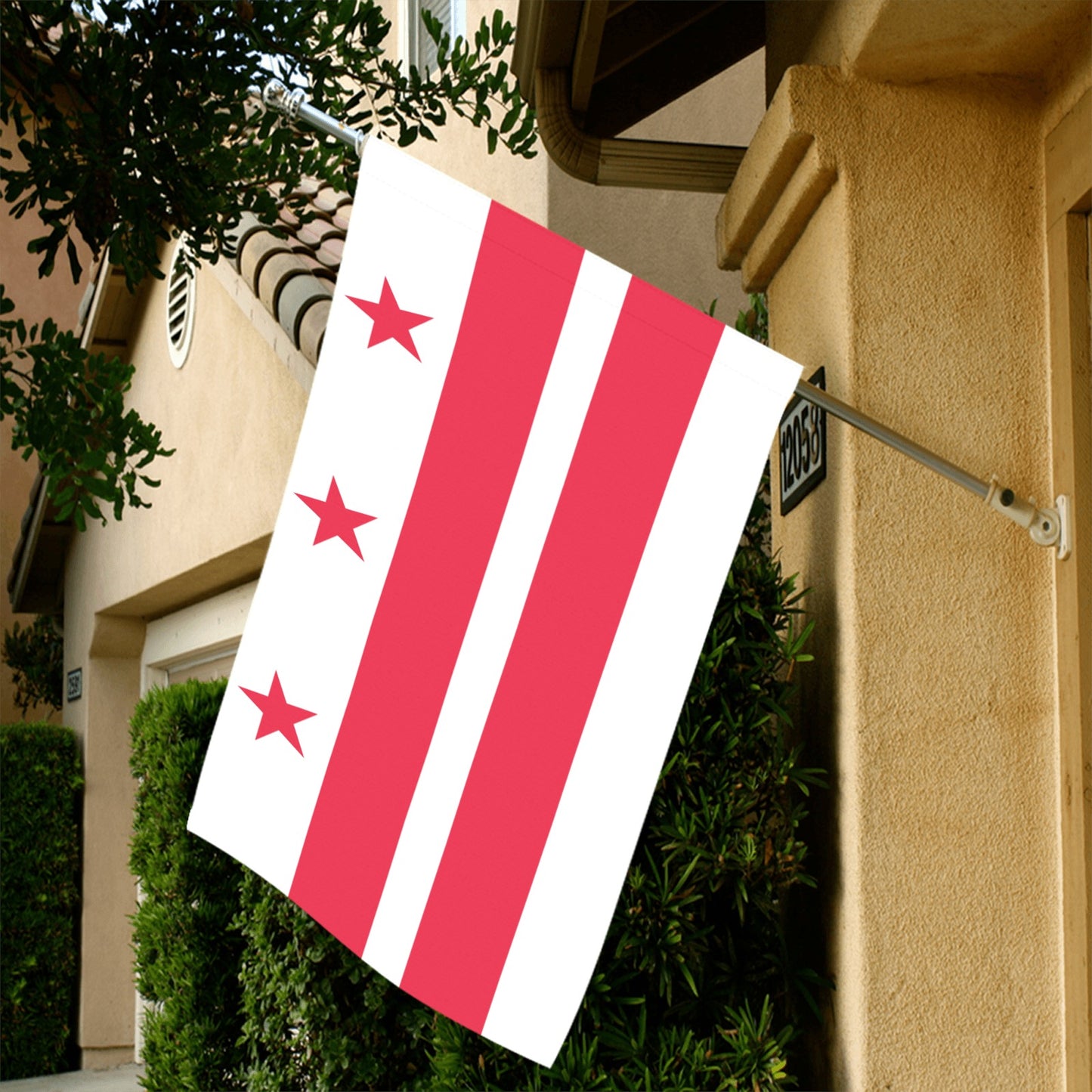 House displaying Washington DC flag from Luv My Flag.