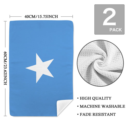 Somalia Flag Inspired Kitchen Towel 40X60cm (Pack of 2) | Printed In the USA
