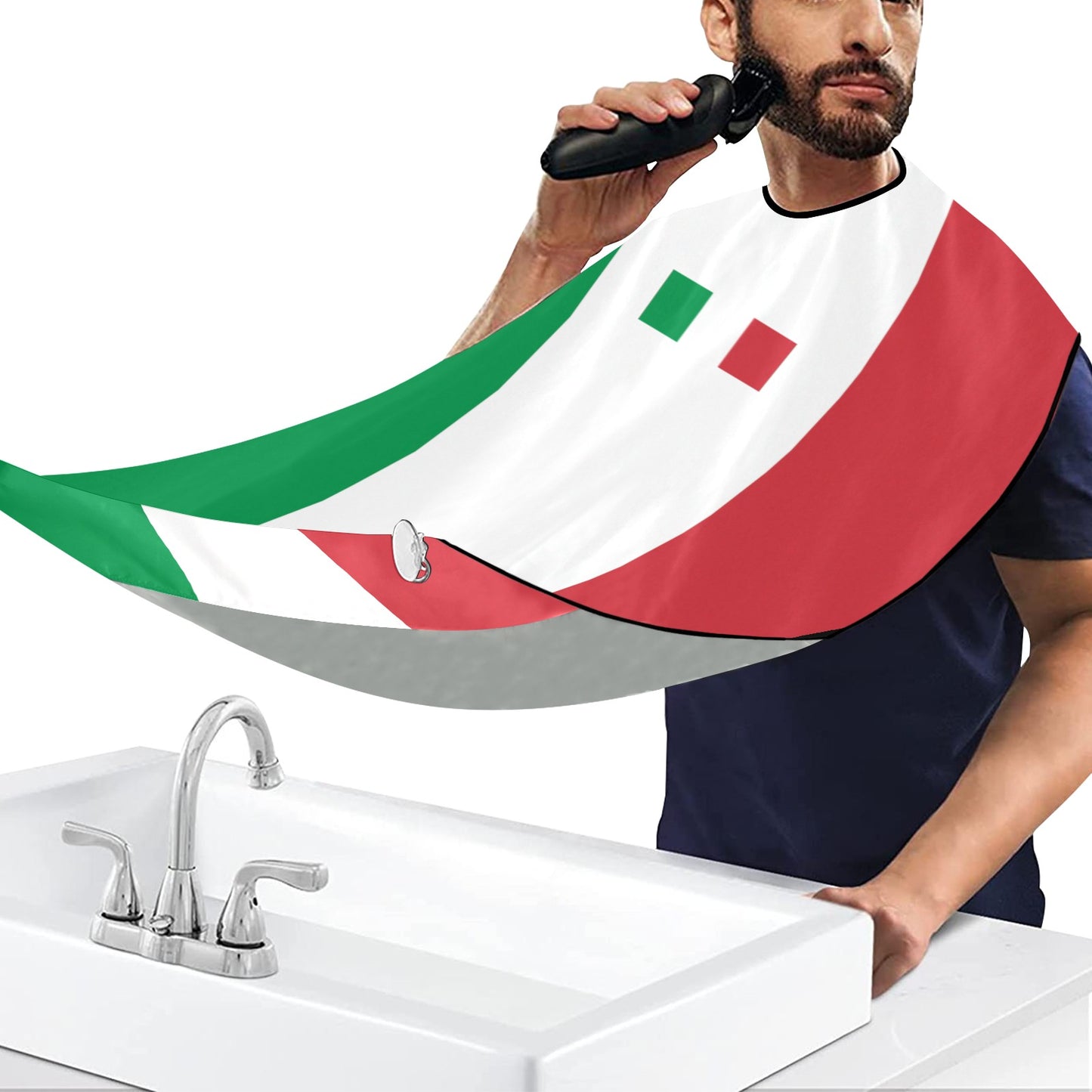 Italy Flag Beard Bib Apron for Men Shaving & Trimming
