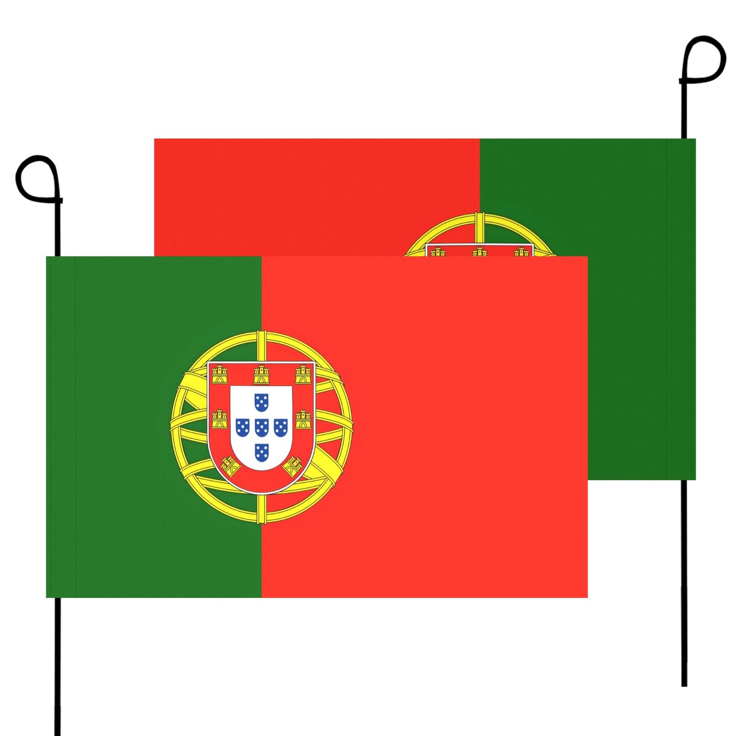 Two Portugal flags with poles by Luv My Flag.