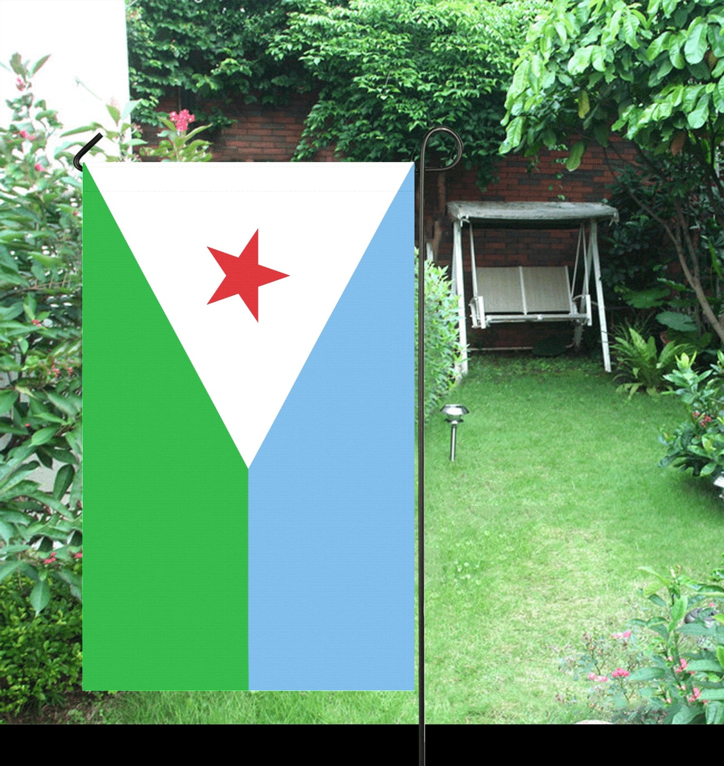 Garden with Luv My Flag featuring star blue design.