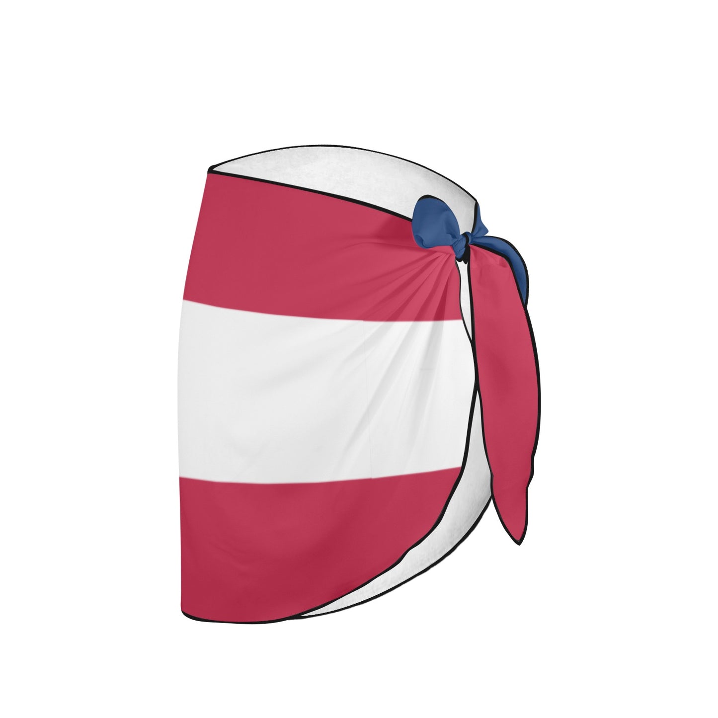 Luv My Flag red and white wrap with blue tie.