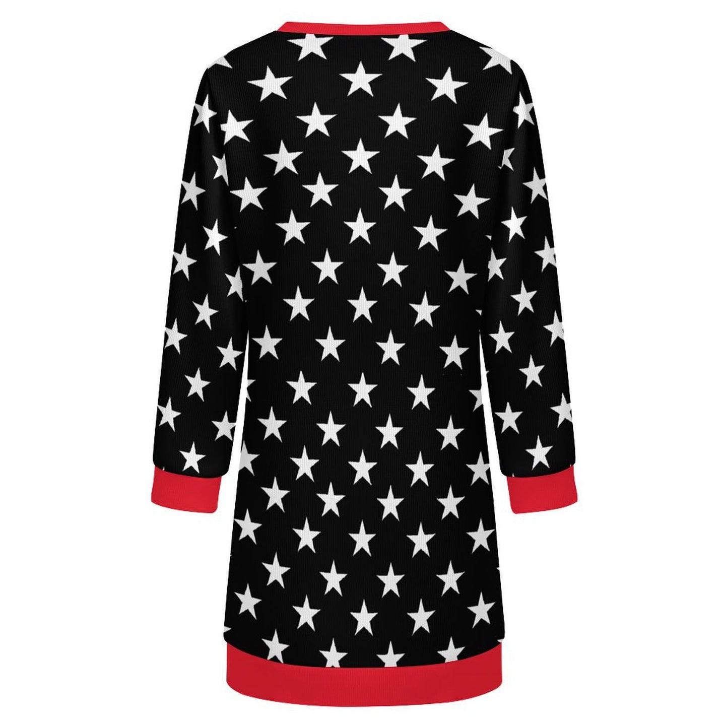 Thin Red Line Flag Inspired Sweater Dress