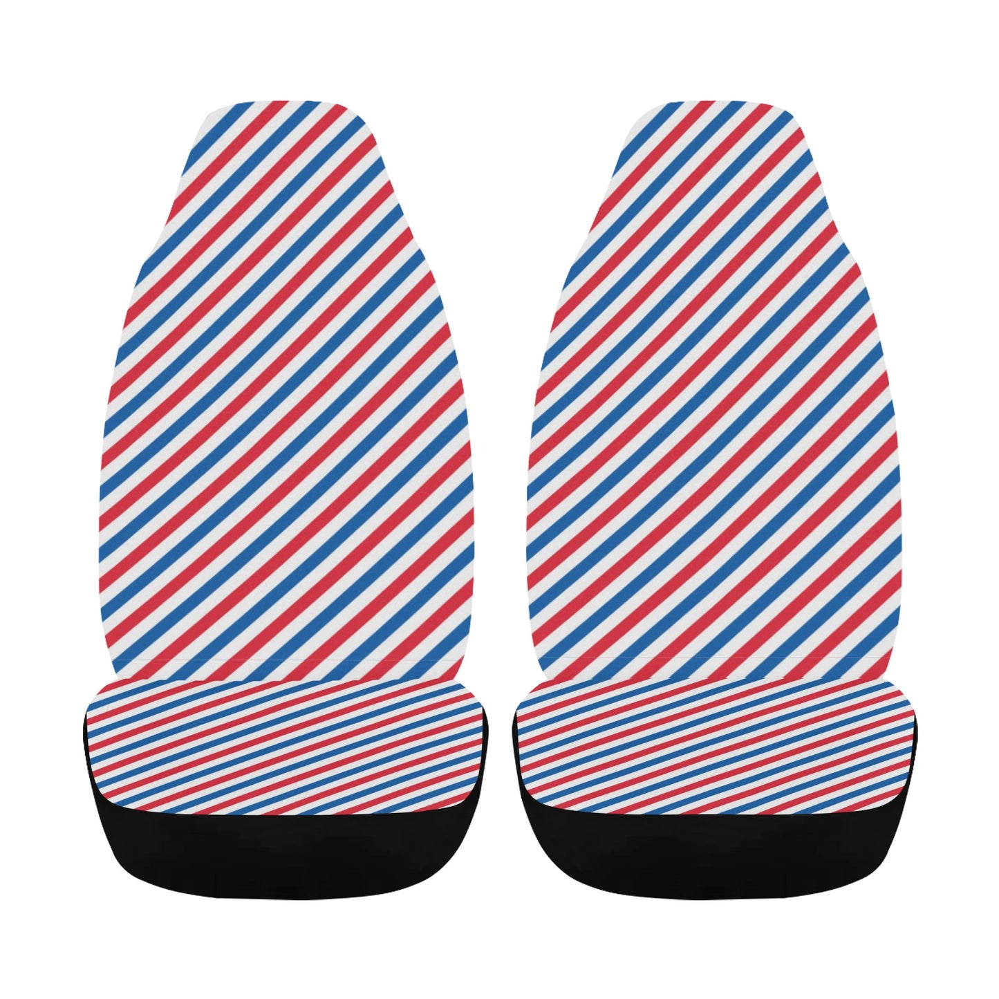USA/American Flag Inspired Striped Pattern Car Seat Cover Airbag Compatible(Set of 2)