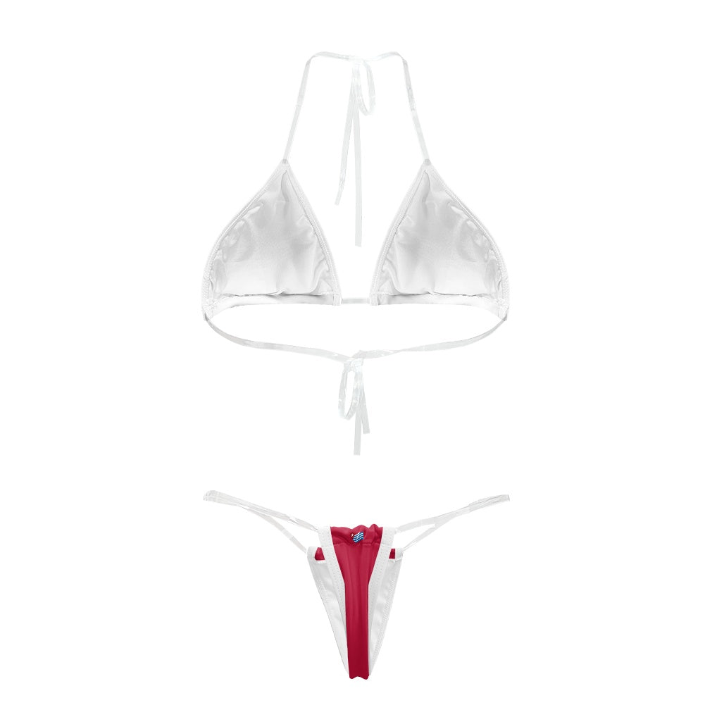 California Flag Inspired Transparent String Thong Bikini