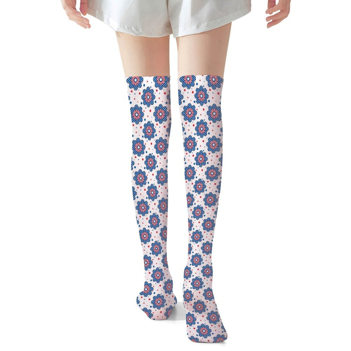 USA/American Flag Inspired Design (style-1) Trendy Stockings(Long)