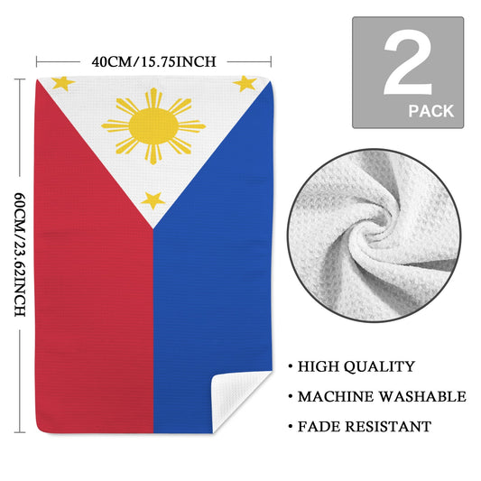 Philippines Flag Inspired Kitchen Towel 40X60cm (Pack of 2) (Made in the USA)