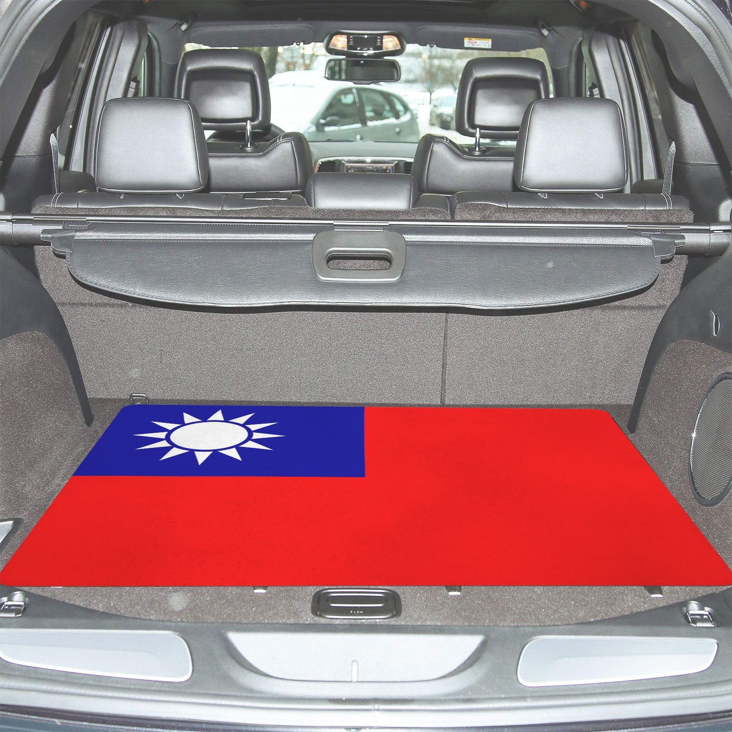 Taiwan Flag Inspired Car Trunk Mat 100 × 75 cm / 39.4 × 30 in Printed in the USA