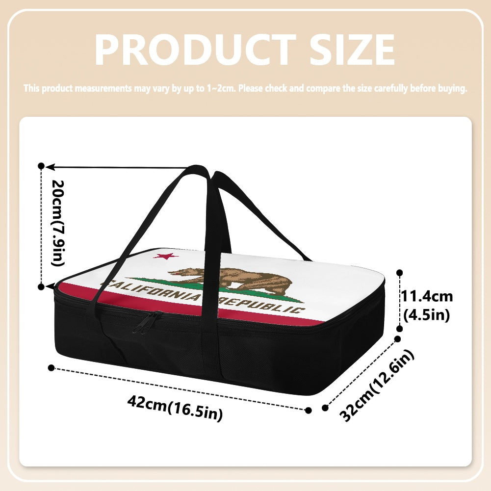 California Flag Inspired Insulated Casserole Carrier – Durable Hot & Cold Food Bag