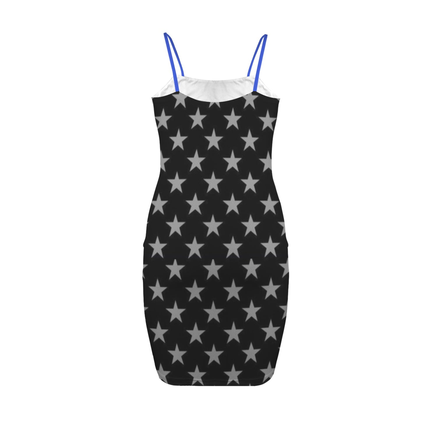 Thin Blue Line Flag Inspired Snake Backless Spaghetti Strap Bodycon Dress