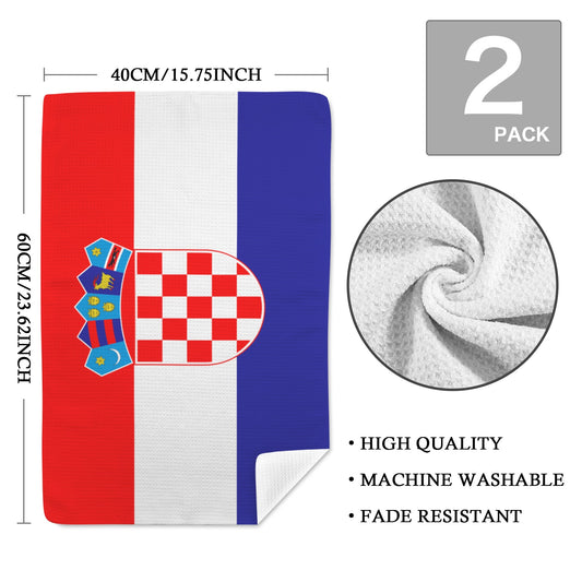 Croatia Flag Inspired Kitchen Towel 40X60cm (Pack of 2) | Printed In the USA