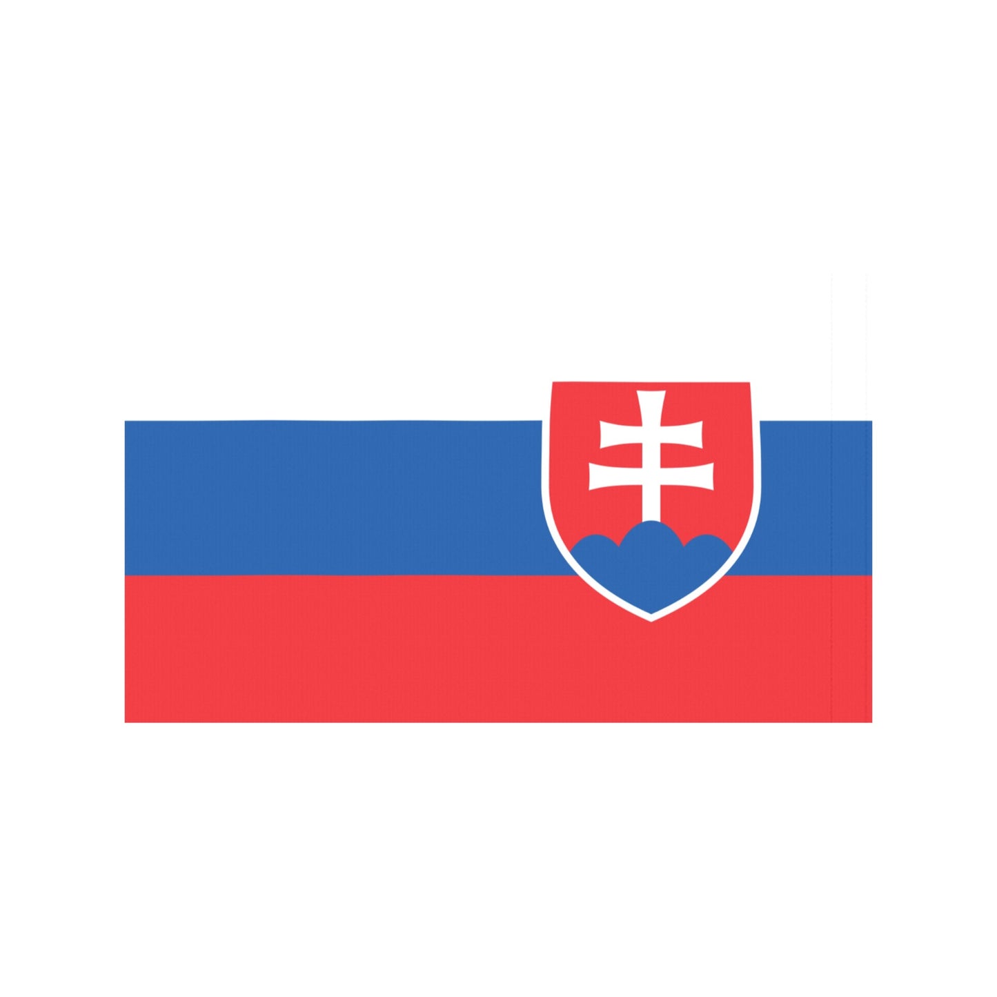 Slovakian flag design by Luv My Flag, white background.