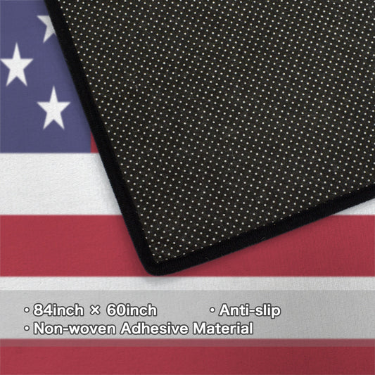 USA/American Flag Inspired 84x60 Inch Area Rug with Black Binding (Made in the USA)