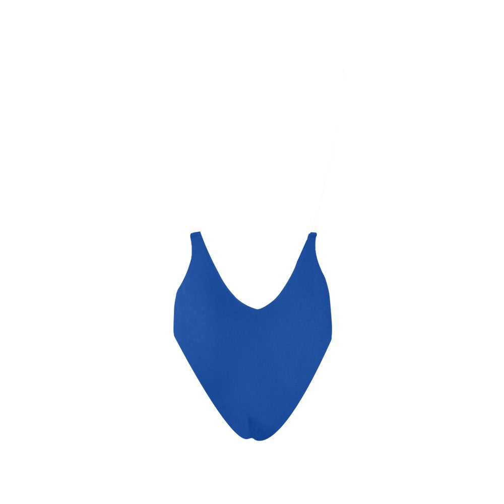 Cape Verde Flag Inspired Women’s V-Neck Backless One-Piece Swimsuit