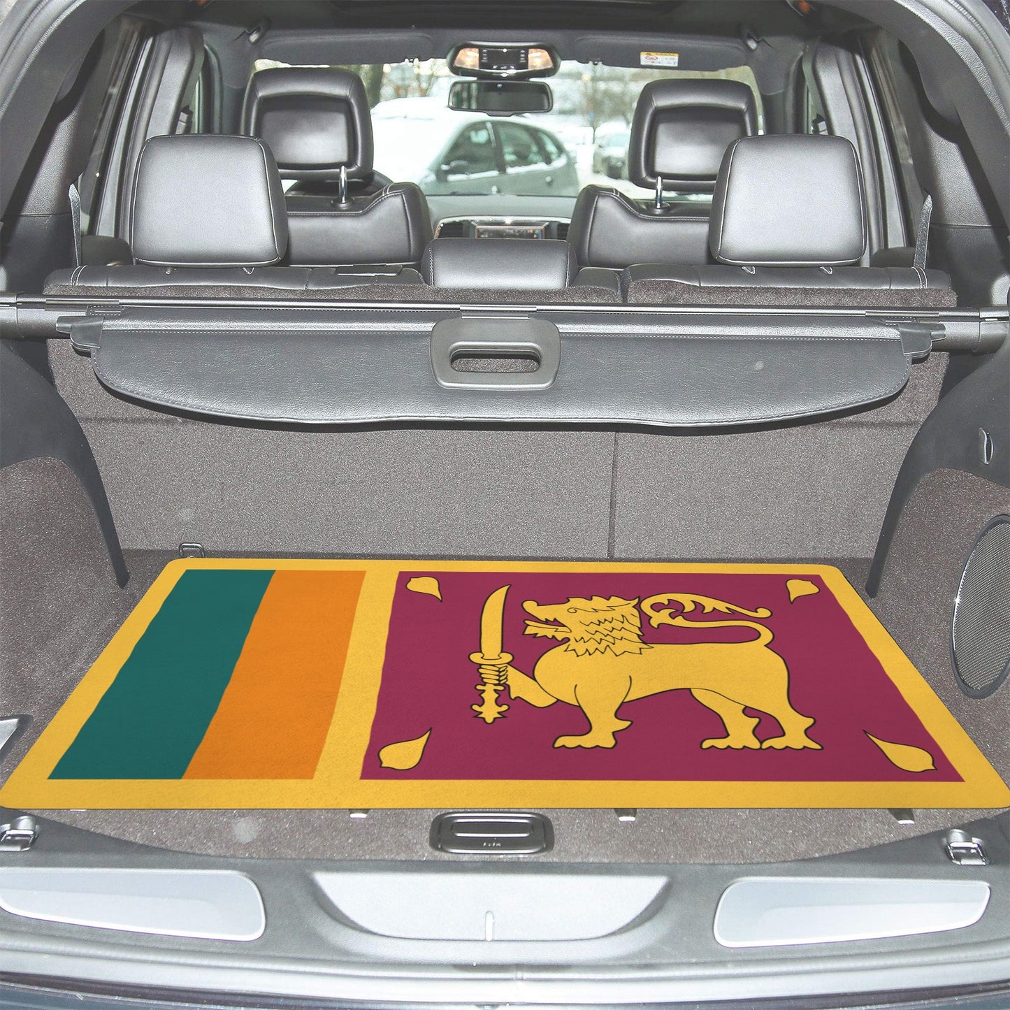Sri Lanka Flag Inspired Car Trunk Mat 100 × 75 cm / 39.4 × 30 in Printed in the USA