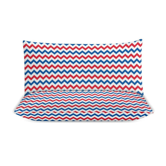 USA/American Flag Inspired Chevron Pattern 3-Piece Bedding Set (1 Duvet Cover + 2 Pillow Shams) – 102"×90"