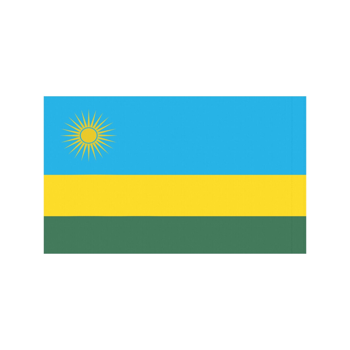 Luv My Flag's Rwanda flag with sunburst and stripes.
