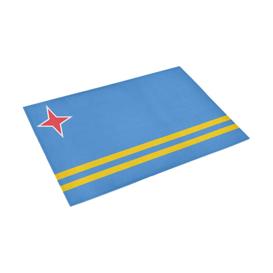 Aruba Flag Inspired Doormat 30" x 18" (Sponge Material)