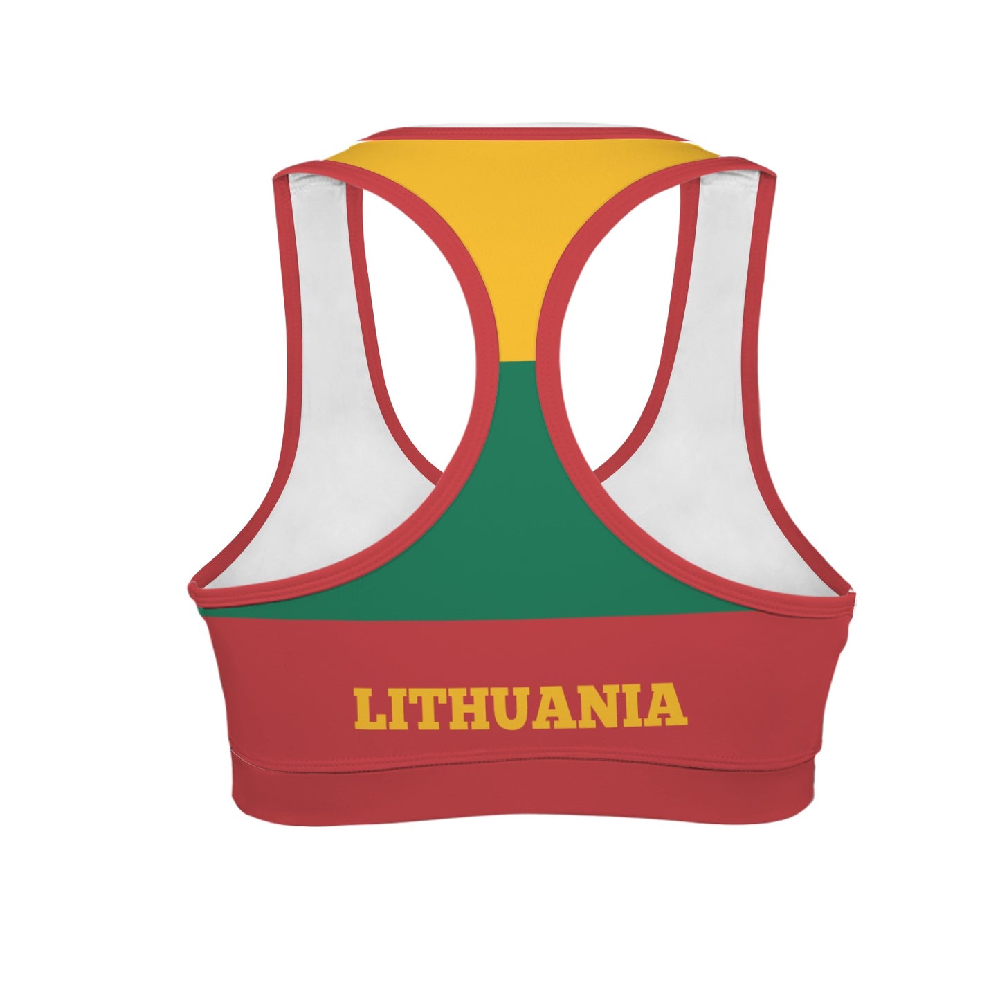 Lithuania Flag Racerback Sports Bra