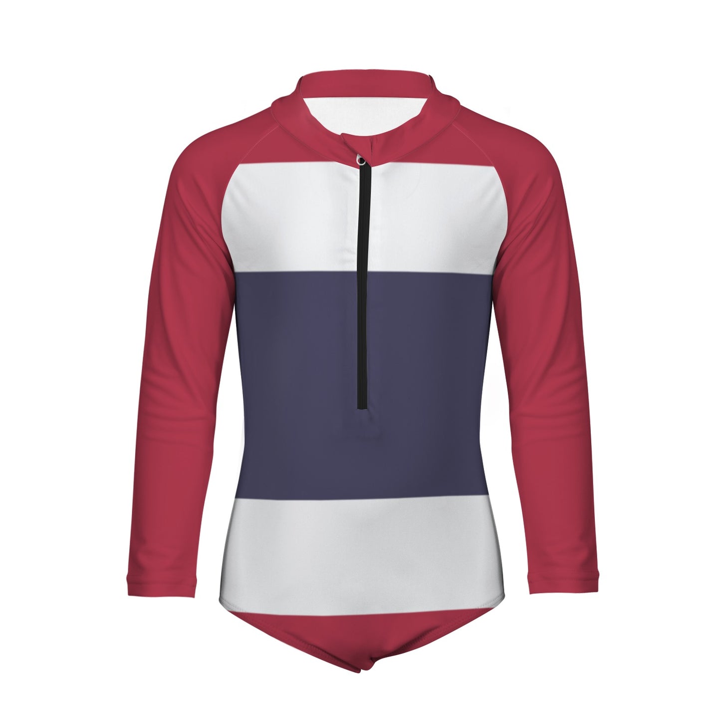 Thailand Flag Little Girls' Long Sleeve One-Piece Swimsuit