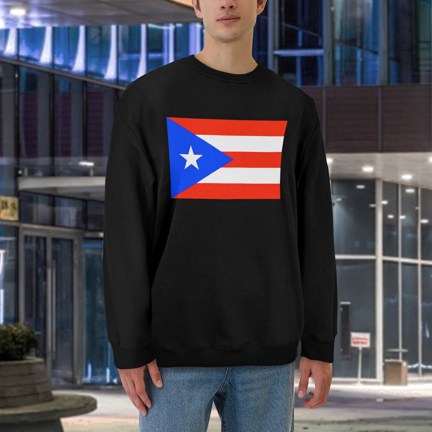 Puerto Rico Flag Unisex Fleece Sweatshirt (Made in the USA)
