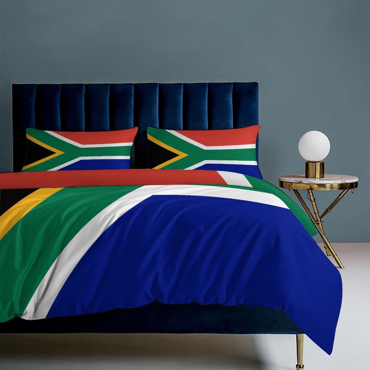South Africa Flag Inspired 3-Piece Bedding Set (1 Duvet Cover + 2 Pillow Shams) – 102"×90"