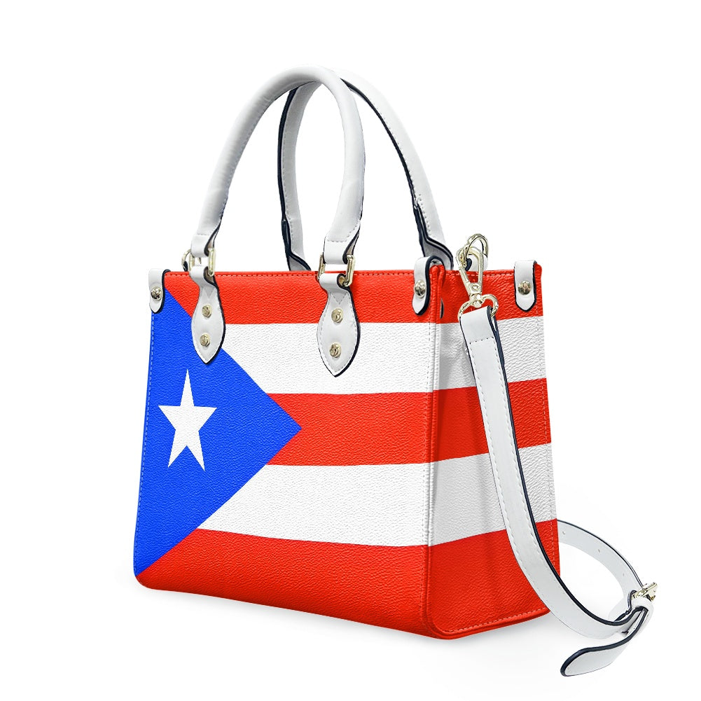 Puerto Rico Flag Bag With Island Swag – PU Leather Purse With Bold Tag - Luv My Flag