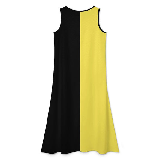 Gadsden Flag Inspired Sleeveless High-Low Hem Dress