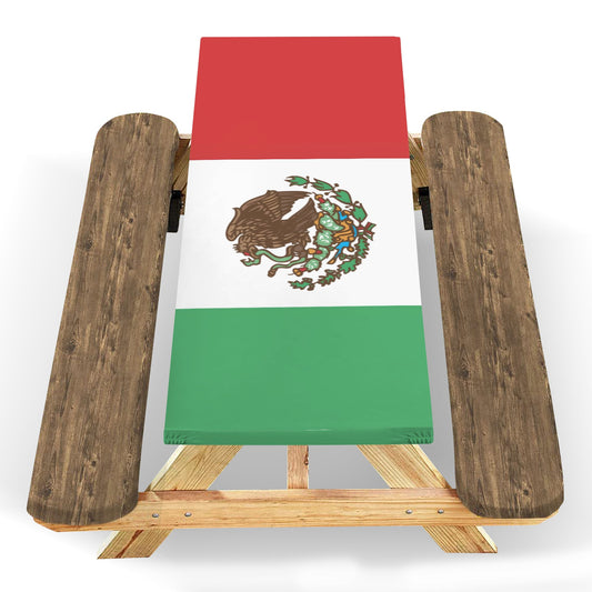 Mexico Flag Inspired Picnic Table Cover (72" x 30") (Made in the USA)