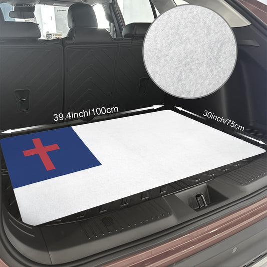 Christian Flag Inspired Car Trunk Mat 100 × 75 cm / 39.4 × 30 in Printed in the USA
